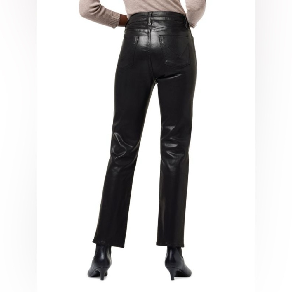 Hudson Jeans Womens Nico Mid-Rise White Straight Ankle Jean Coated Black Beauty - Picture 2 of 10